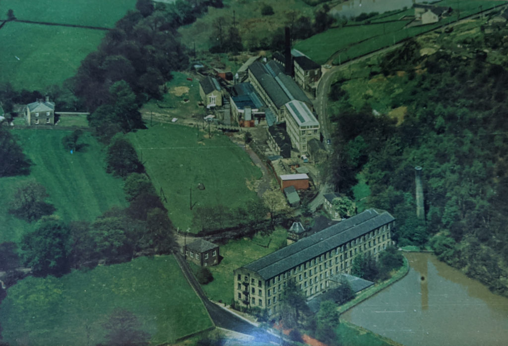 Barkisland Mill and Bankhouse Mill from the air, before conversion