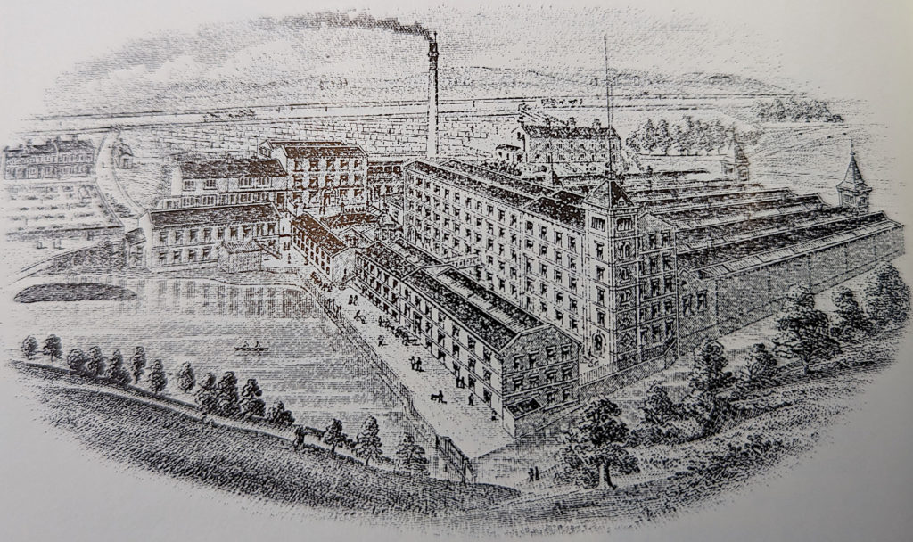 The mill as drawn in Augustus Muir's "In the Blackburne Valley"